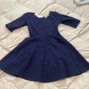 Navy blue Scallop neck lulus dress